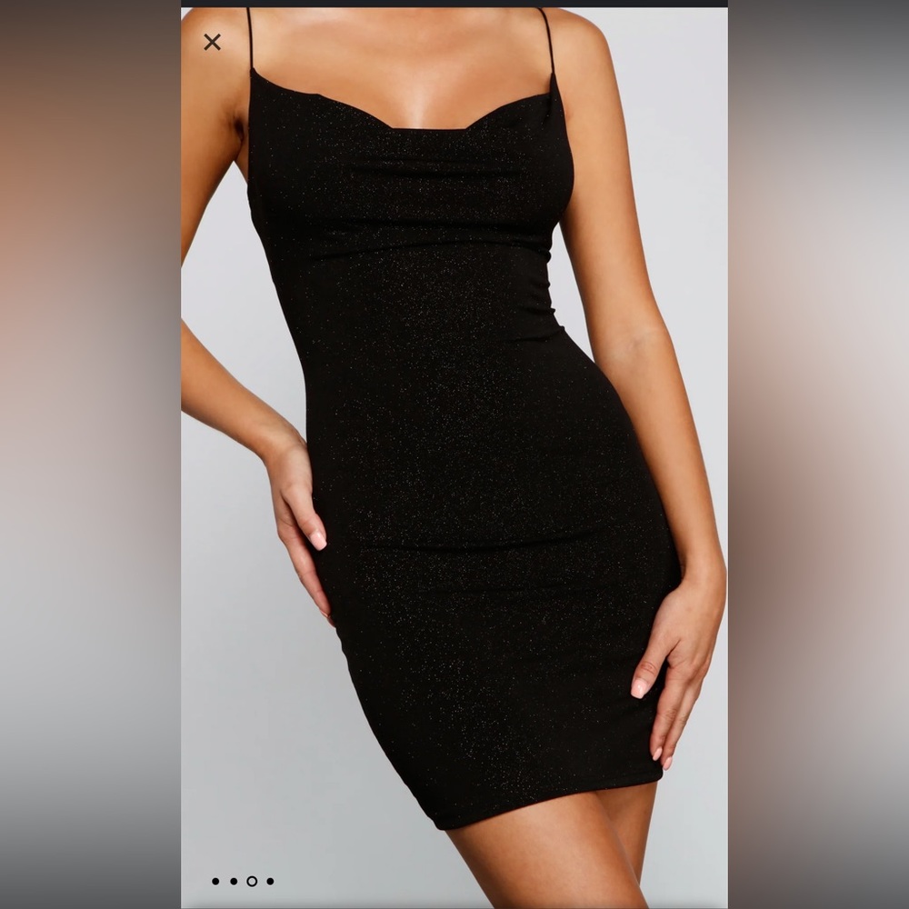 WINDSOR black sparkly midi dress